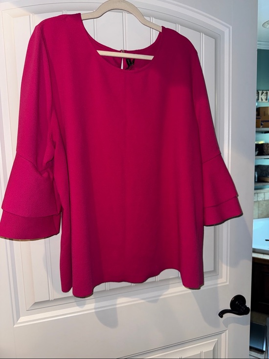 Lane Bryant Tops - Lane Bryant Fuchsia Bell Sleeve Blouse